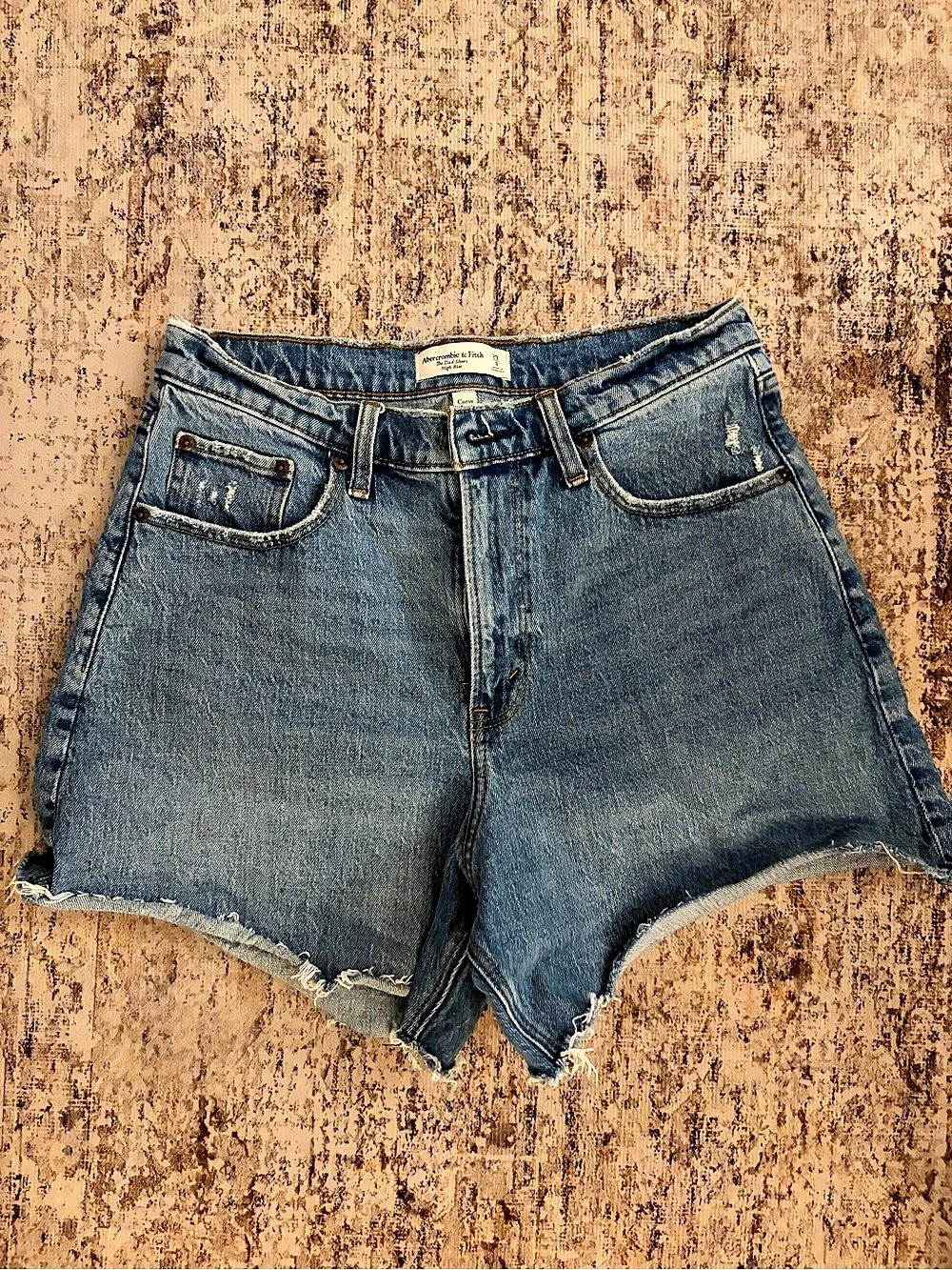 Abercrombie & Fitch Curve Love High Rise Dad Short Blue Size 8